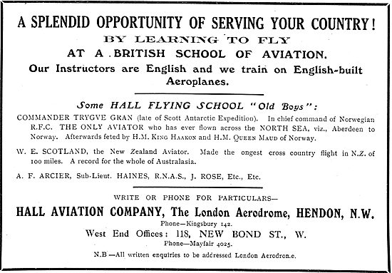 Leran To Fly & Serve Your Country - Hall School Of Flying Hendon 