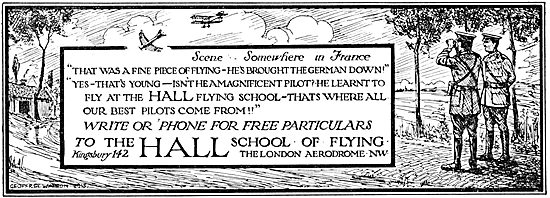 Hall School Of Flying - Hall Aviation Co. Hendon                 