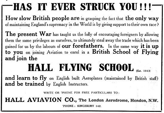 Hall School Of Flying - Hall Flying School Hendon                
