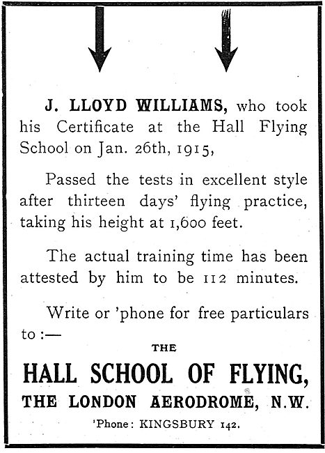 Hall School Of Flying J.Lloyd Williams Case Study                