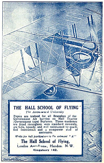 Hall School Of Flying Hendon                                     