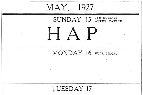 Hampshire Air Pageant 15th May 1927                              