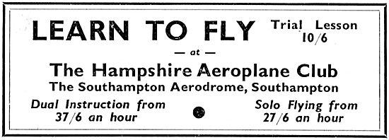 The Hampshire Aeroplane Club. Southampton Aerodrome              