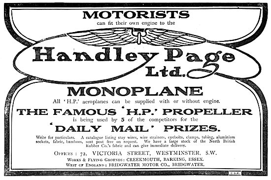 Handley Page Monoplane                                           