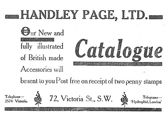 Send For The New Illustrated Handley Page Aircraft Parts Catalogu