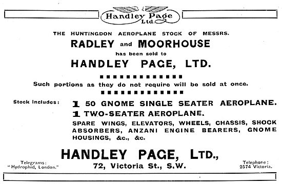 Handley Page Aircraft, Flying School & Accessories               