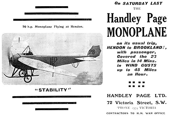 Handley Page Monoplane                                           