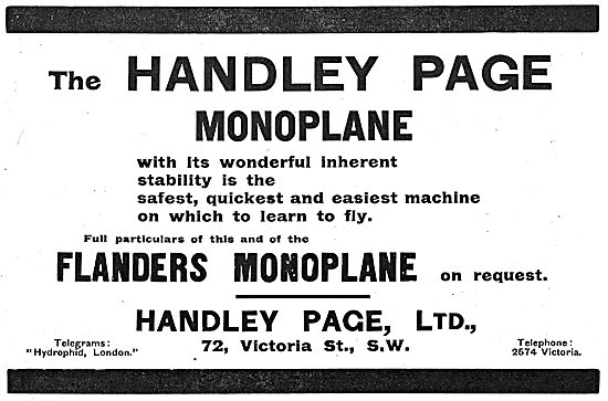 The Handley Page Flanders Monoplane                              