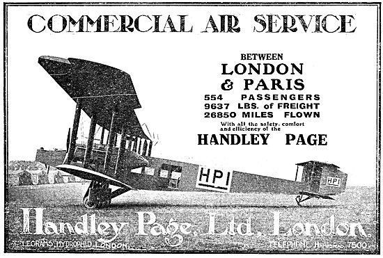 Handley Page Commercial Air Service - HP1                        