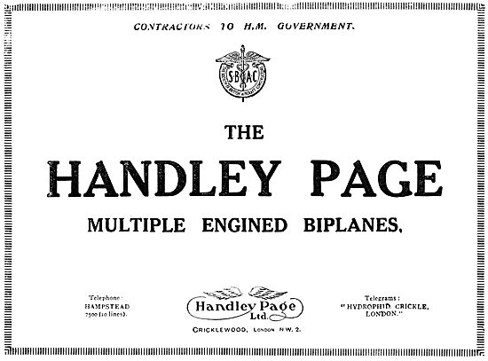 Handley Page Commercial Aircraft                                 