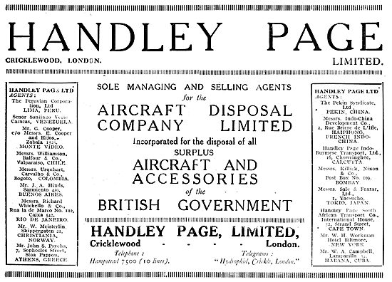 Handley Page - ADC - Aircraft Disposal Company                   