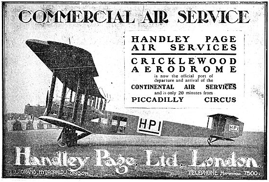 Handley Page Commercial Air Services Cricklewood                 