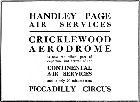 Handley Page Air Services Cricklewood 1920                       