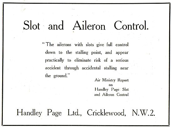 Handley Page Slot And Aileron Control                            