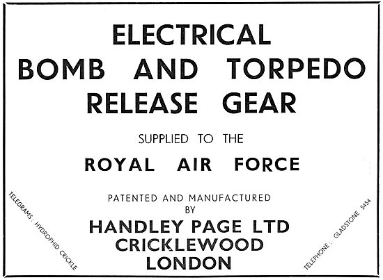 Handley Page Electrical Bomb & Torpedo Release Gear              