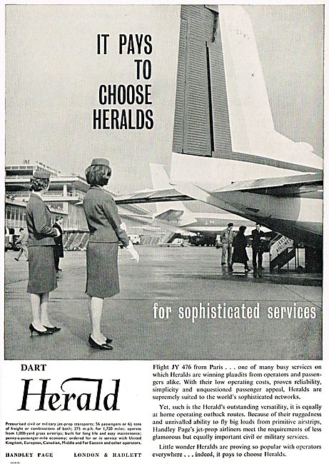 It pays To Choose Handley Page Dart Heralds.                     