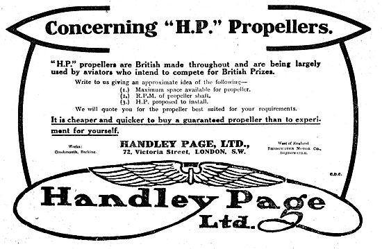 Concerning Handley Page Propellers                               