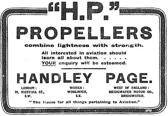 Handley Page Aero Engine Propellers                              