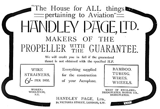 Handley Page Guaranteed Aeroplane Propellers                     