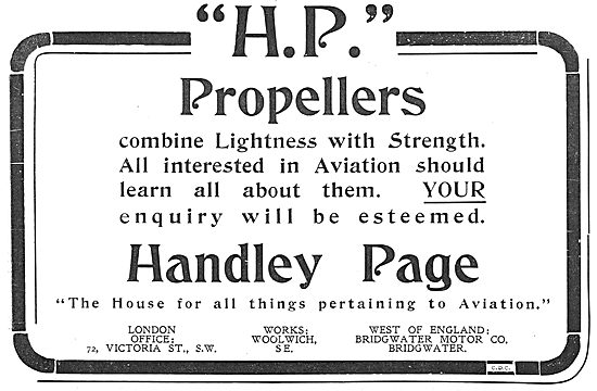 Handley Page Propellers Combine Lightness With Strength          