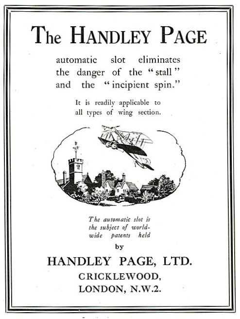 The Handley Page Automatic Slot Fits All Types Of Wing Sections  