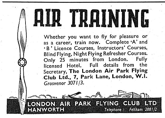 London Air Park Flying Club. Hanworth                            
