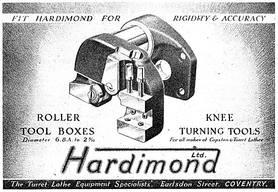 Hardimond Lathe Tools - Turret Tools                             