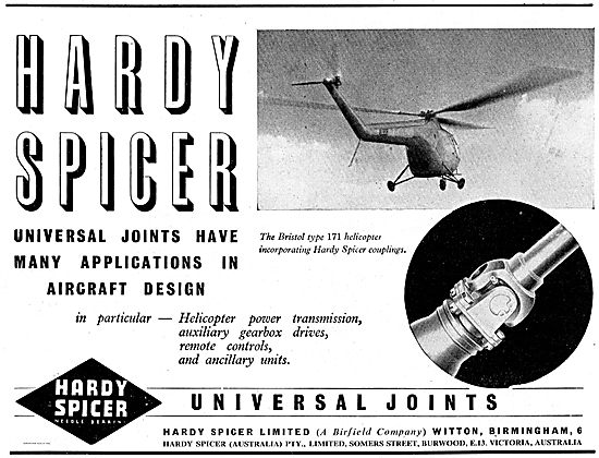 Hardy Spicer Universal Joints For Aircraft Components            