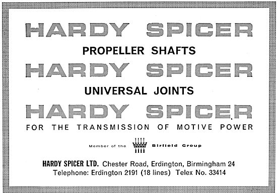Hardy Spicer Universal Joints & Propeller Shafts                 