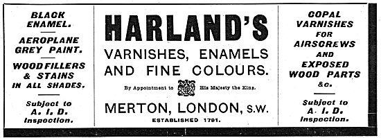 Harlands Varnishes & Enamels For Aircraft                        