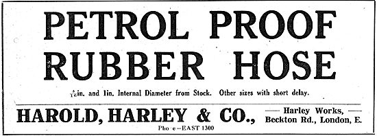 Harold Harley & Co. Petrol Proof Rubber Hose For Aeroplanes      