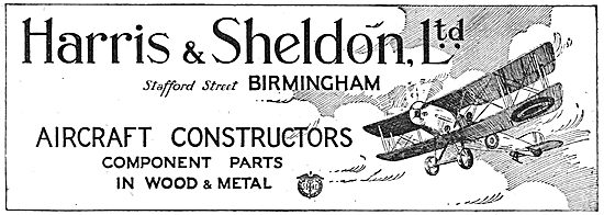 Harris & Sheldon - Aircraft Constructors. Aircraft Components    