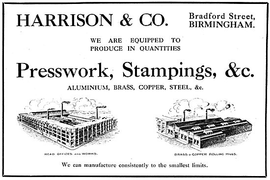 Harrison & Co  - Presswork, Stampings. Aircraft Components       