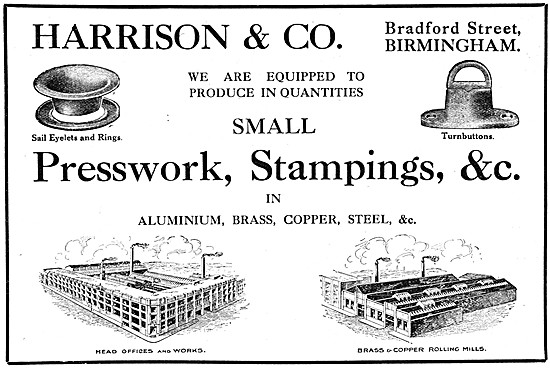 Harrison & Co - Presswork, Stampings. Aircraft Components        