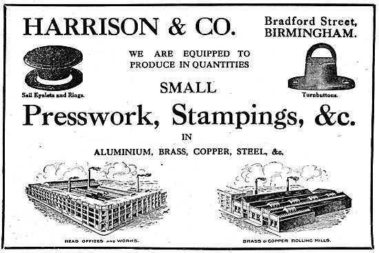 Harrison & Co - Presswork, Stampings. Aircraft Components        