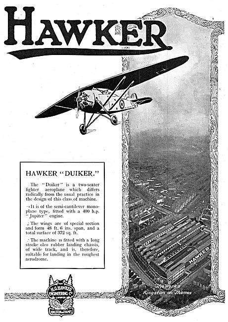 Hawker Duiker 1924 Advert                                        