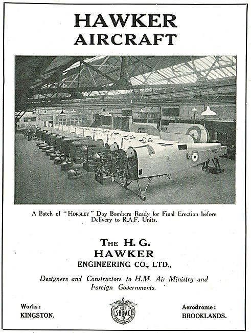 A Batch Of Hawker Horseley Day Bombers Ready For Erection        