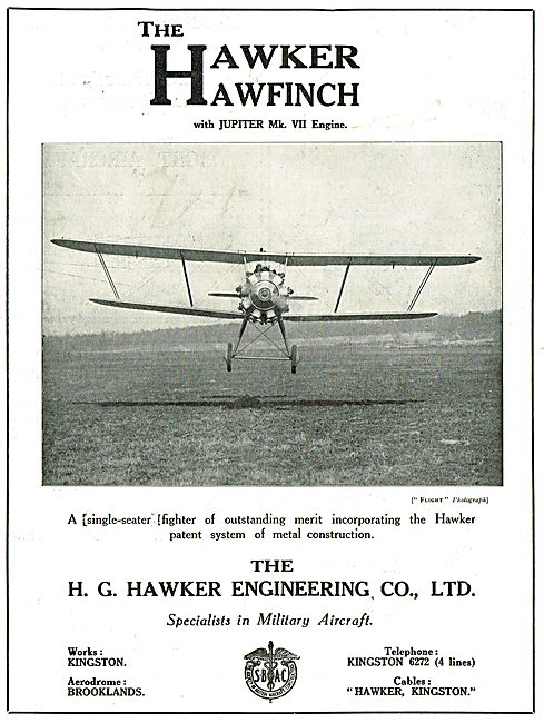 Hawker Hawfinch Single Seater Fighter Aircraft                   