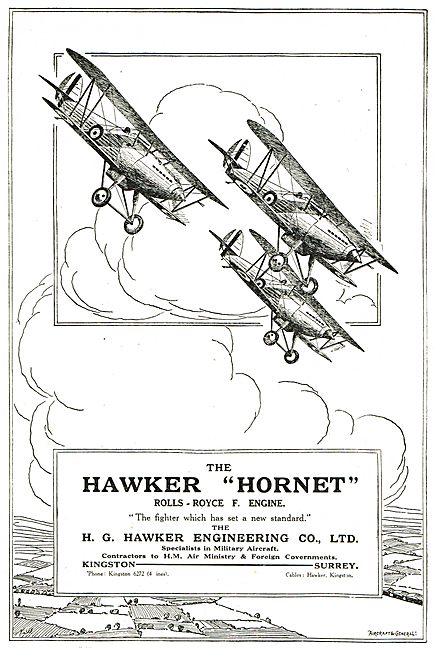 Hawker Hornet Fighter. (Rolls-Royce F. Engine)                   