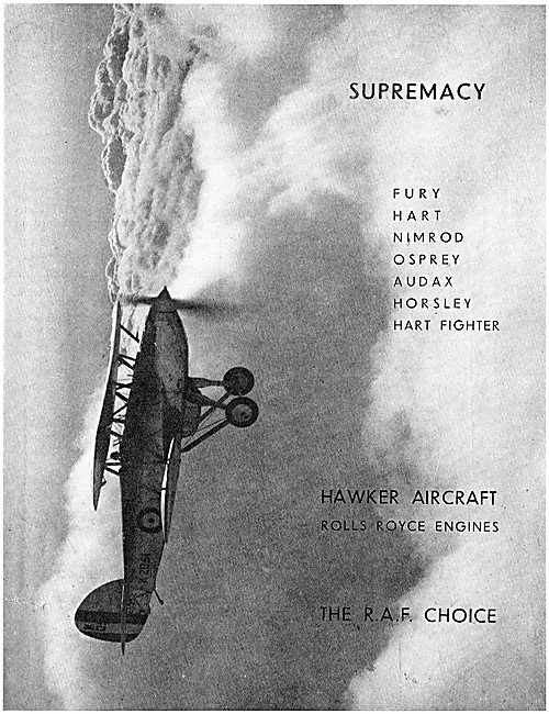 Hawker Aircraft 1932 - Hawker Fury                               