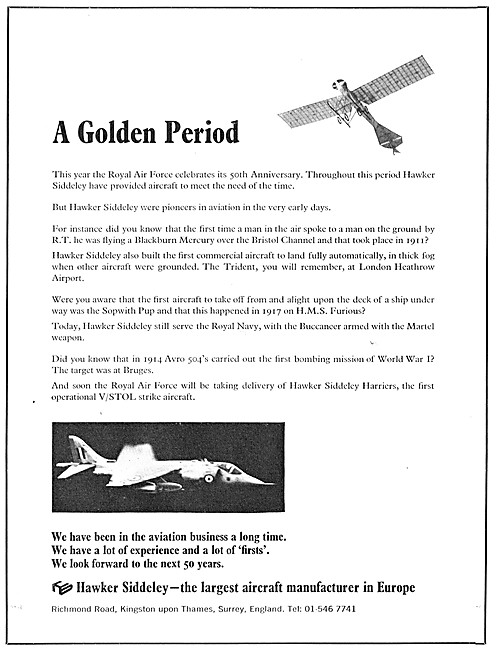 Hawker Siddeley Aviation Products & Services                     