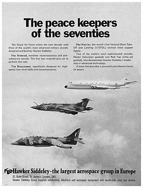 Hawker Siddeley Aircraft 1970                                    