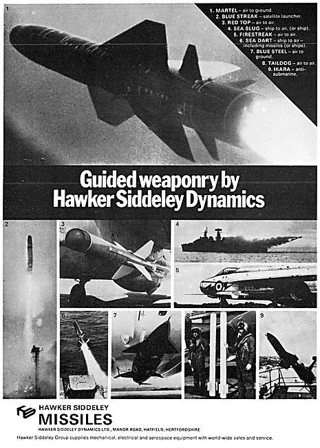 Hawker Siddeley Dynamics Missiles 1971                           
