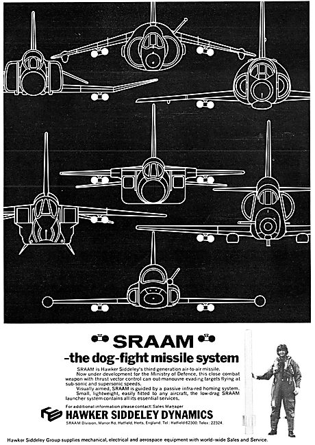 Hawker Siddeley SRAAM Missile 1972 Advert                        