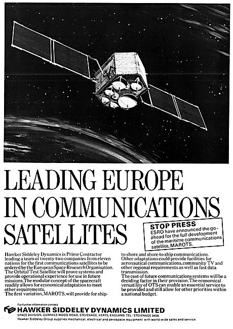 Hawker Siddeley Satellit Technology 1974                         