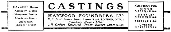 Hayward Foundries - Castings For Aircraft Constructors           