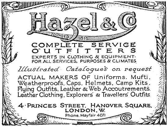 Hazel & Co Service Outfitters 1916                               