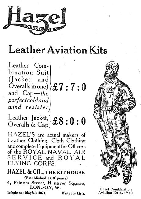 Hazel & Co Leather Aviation Kits For RNAS & RFC Aviators         