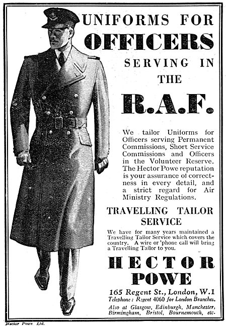 Hector Powe RAF Uniforms For Officers 1938                       