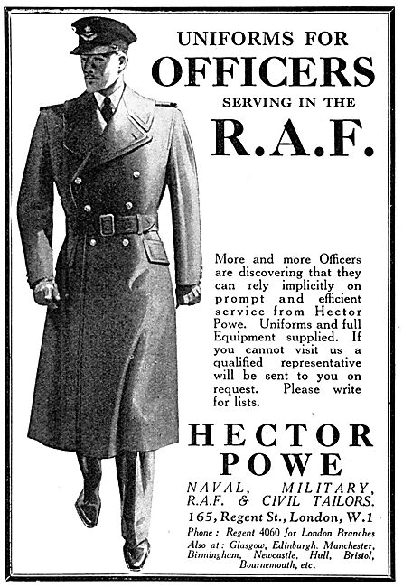 Hector Powe RAF Tailors - RAF Uniforms 1939                      